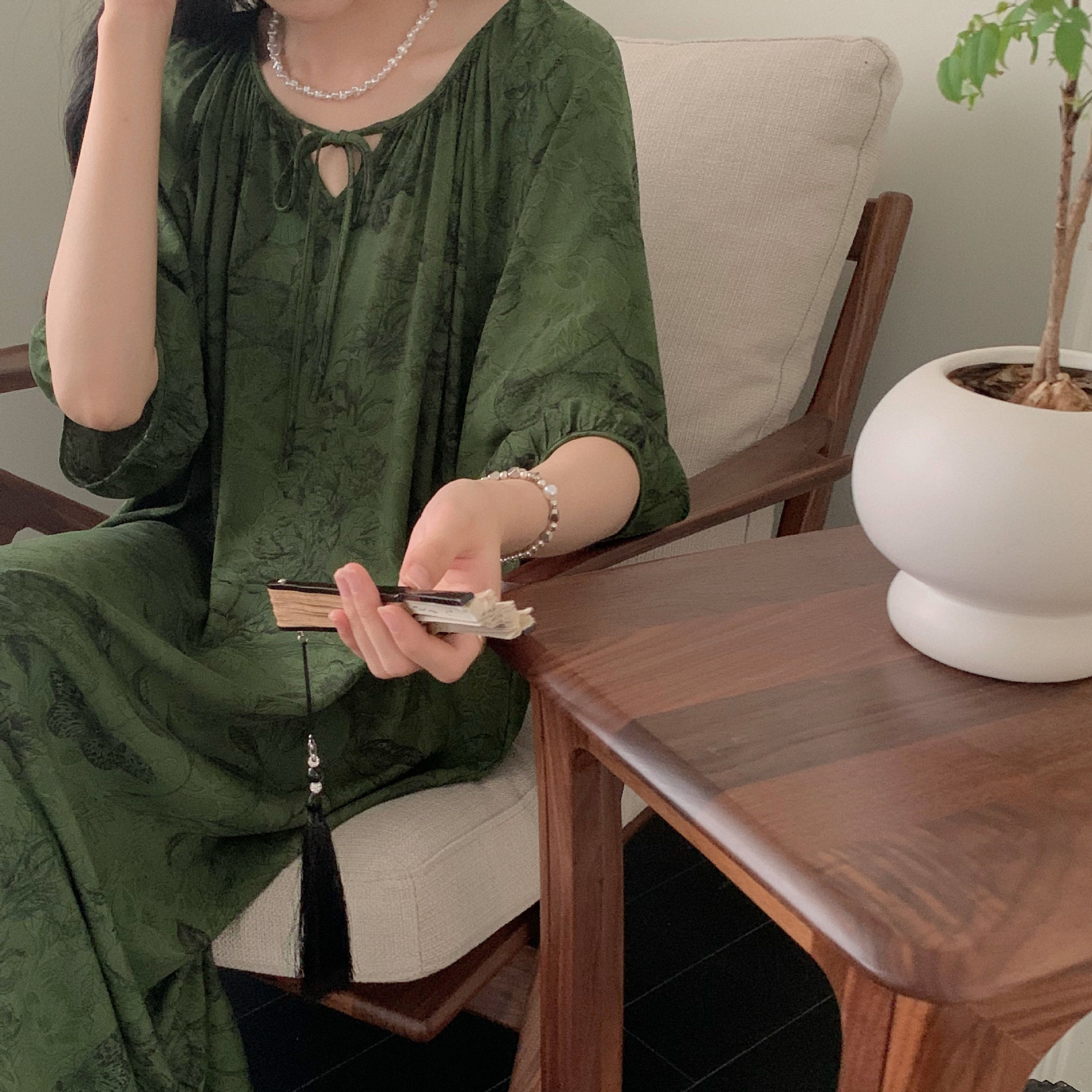 Camisón mujer verano falda larga de playa delgada pijama de seda de algodón primavera y otoño damas estilo de vacaciones ropa de hogar de seda de algodón de gran tamaño