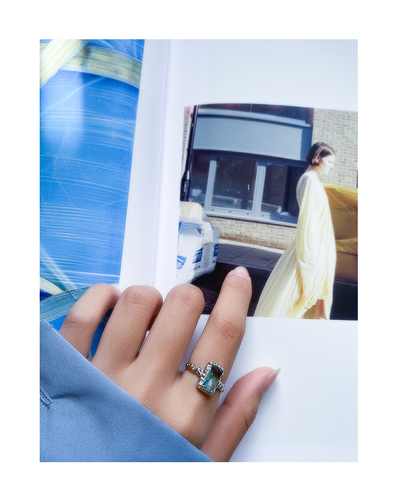 Luxurious Geometric Silver Plating Zircon Open Ring