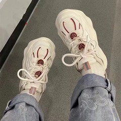 2023 Summer New Trendy Strawberry Chunky Sneakers for Women, All-Match Internet-Famous Platform Sports Shoes for Girls