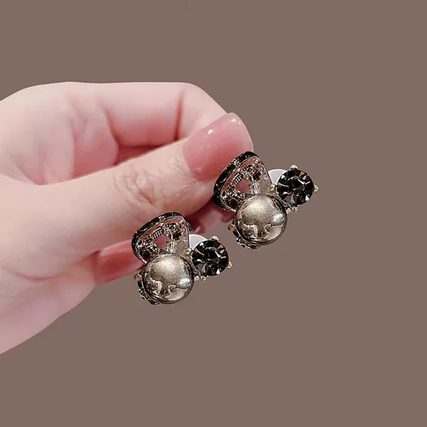 2-Piece Set of Mini Hair Clips for Women, Korean Style, New High-End Design with Rhinestones and Pearls, Bangs Clip, Side Clip, Hair Accessory