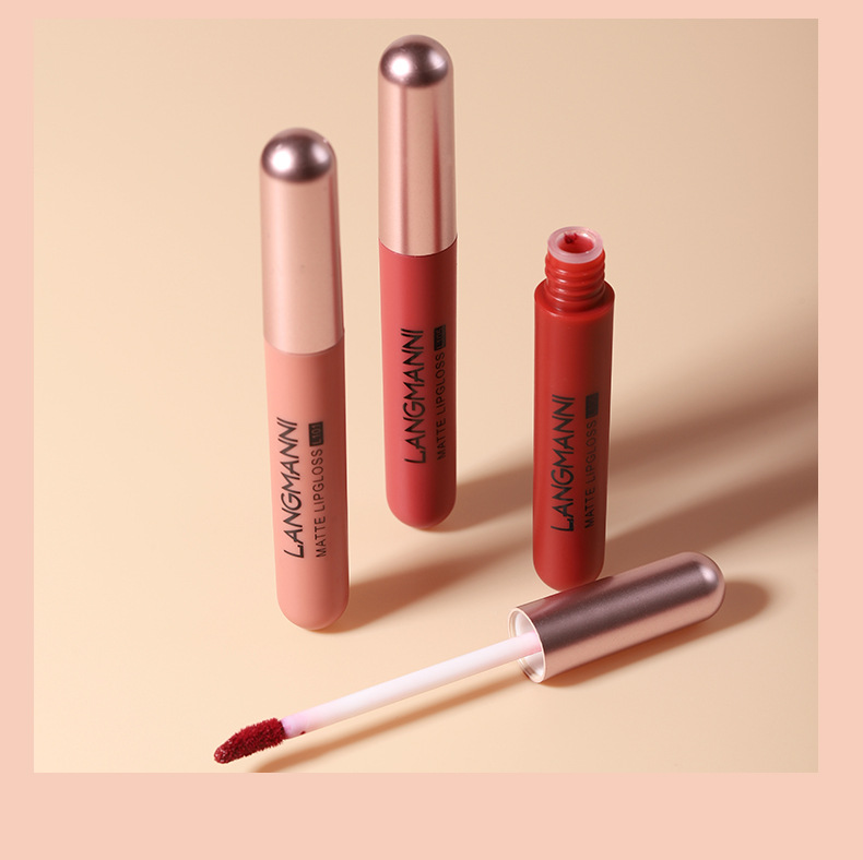 Langmanni's new matte lip gloss set, 6-piece lip gloss set, velvet lipstick, cross-border makeup undefined