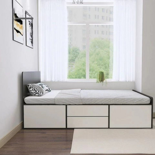 Nordic Bedroom Single Bed Adult 1.2 m Plate Single Drawer Bed Solid Wood Storage Bed High Box Bed Wholesale