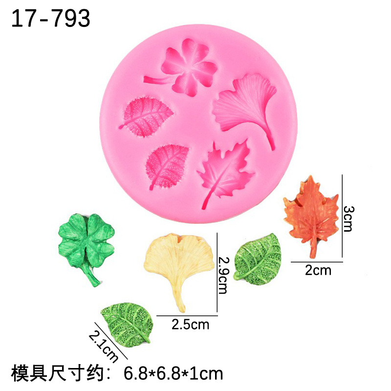 Hoja de arce ginkgo hoja forma de hornear pastel decoración molde de silicona epoxi yeso chocolate fondant Silicona