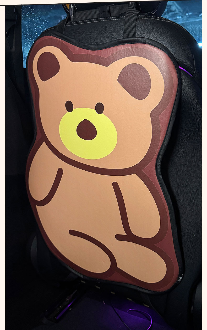 Long Brown Bear Car Anti-Kick Pad Universal Rear Seat Back Anti-Dirty Protective Pad Car Rear Protective Pad