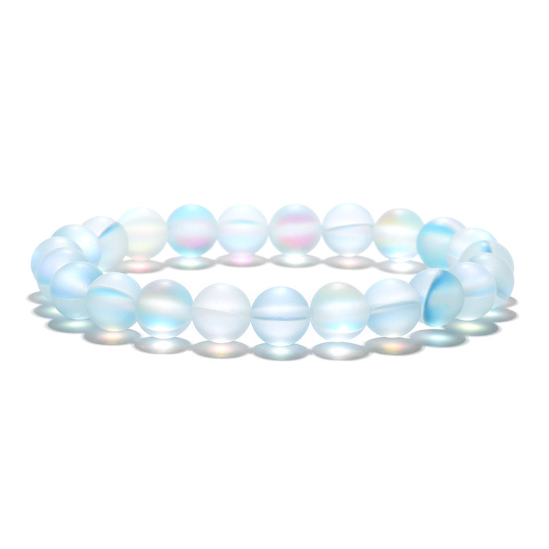 Comercio exterior europeo y americano esmerilado Moonstone cuentas pulsera cristal labradorita pulsera DIY flash piedra pulsera