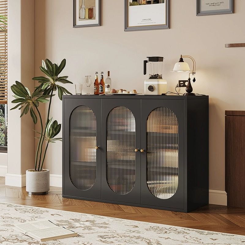 Metal Cabinet with a Gap, Modern Minimalist Home Living Room Rattan Storage Cabinet, Wall-Mounted Tea Cabinet, Kitchen Manufacturer