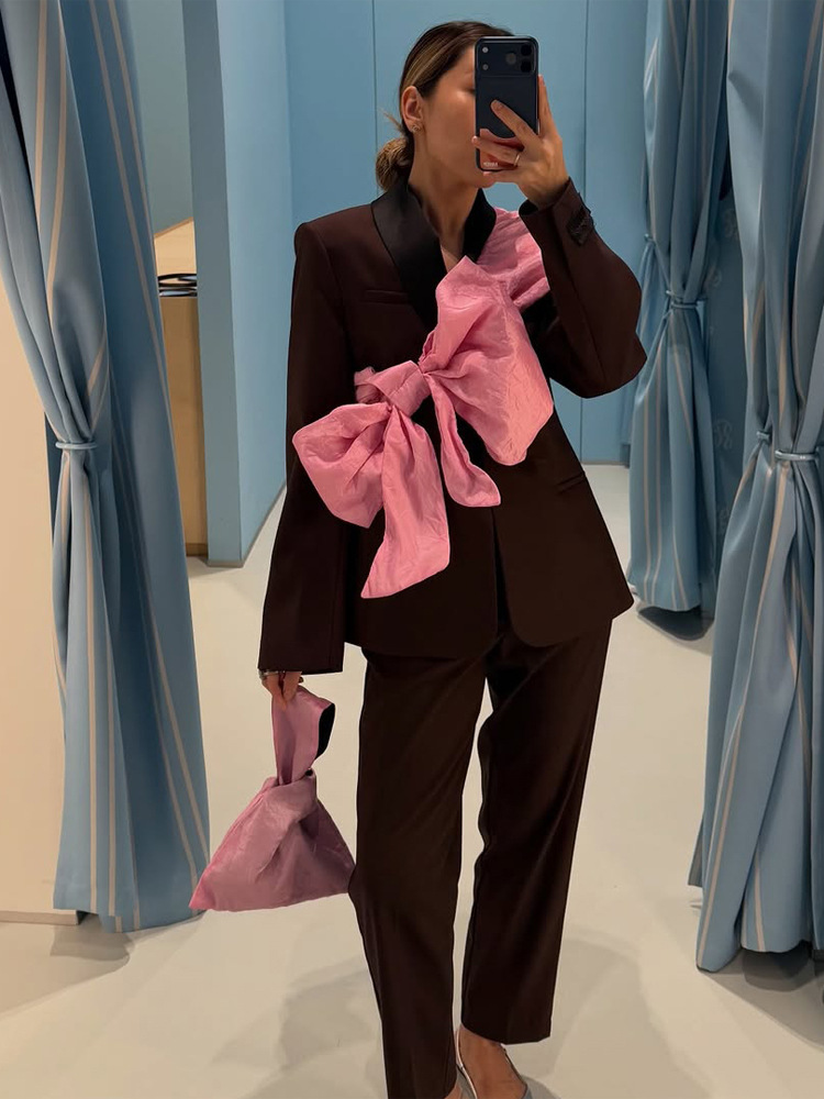 Chaqueta de Traje Casual para Mujer de Poliéster