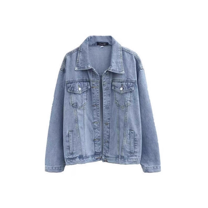 Spring and Autumn European and American New Retro Blue Denim Tops Women's Loose Korean Style Large Size Foreign Trade Ins Trendy Bf Style Top Spring and Autumn European and American New Retro Blue Denim Tops Women's Loose Korean Style Large Size Foreign Trade Ins Trendy Bf Style Top