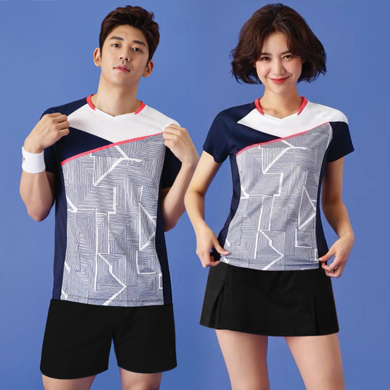 New Badminton Clothing Suit Women's Sports Quick-drying Breathable Short-sleeved Shorts Men's Competition Clothing Mesh Jersey Print New Badminton Clothing Suit Women's Sports Quick-drying Breathable Short-sleeved Shorts Men's Competition Clothing Mesh Jersey Print