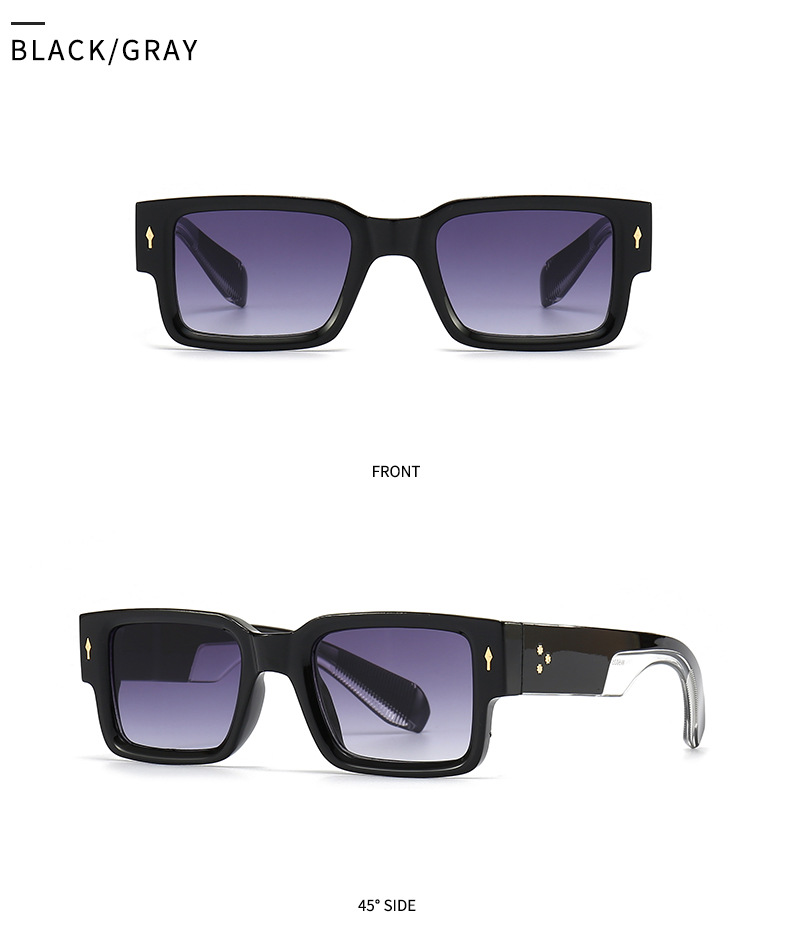 PC, UV400 Protection Lens Material Square Glasses Style Retro Classic Style Solid Color PC UV400 Protection Square Full Frame Women's Sunglasses