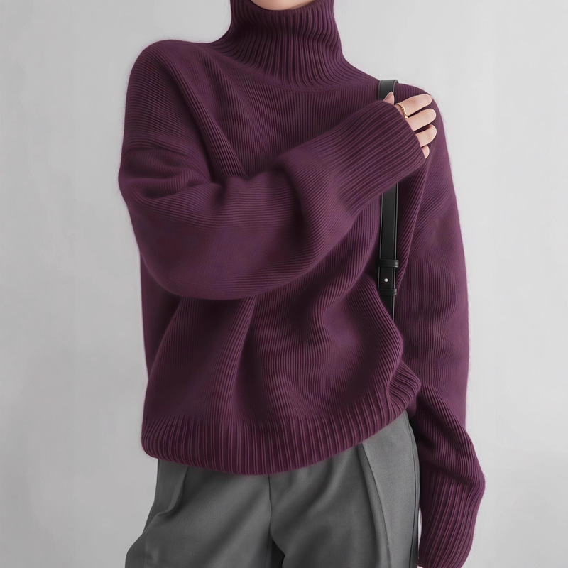 French-Style Pullover Turtleneck Sweater for Women, 2025 New Winter Thickened Lazy Chic Knitwear Inner Top French-Style Pullover Turtleneck Sweater for Women, 2025 New Winter Thickened Lazy Chic Knitwear Inner Top