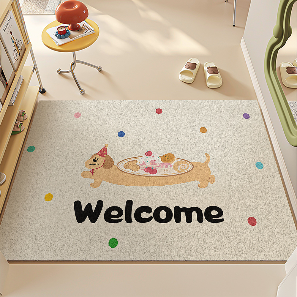 2025 nueva puerta de entrada alfombra de piso puerta de entrada alfombra antideslizante anillo de seda resistente al desgaste puerta de entrada alfombra