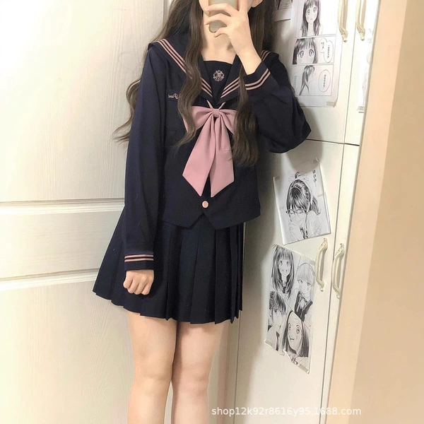 Wangyue, длинный рукав, 39 см, короткая юбка, галстук-бант