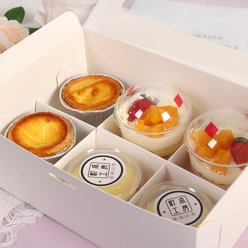 Estilo coreano simple 6-Grain 9-Grain mini pan mousse pastel caja de embalaje yema de huevo pastelería crujiente Jiugongge caja de regalo