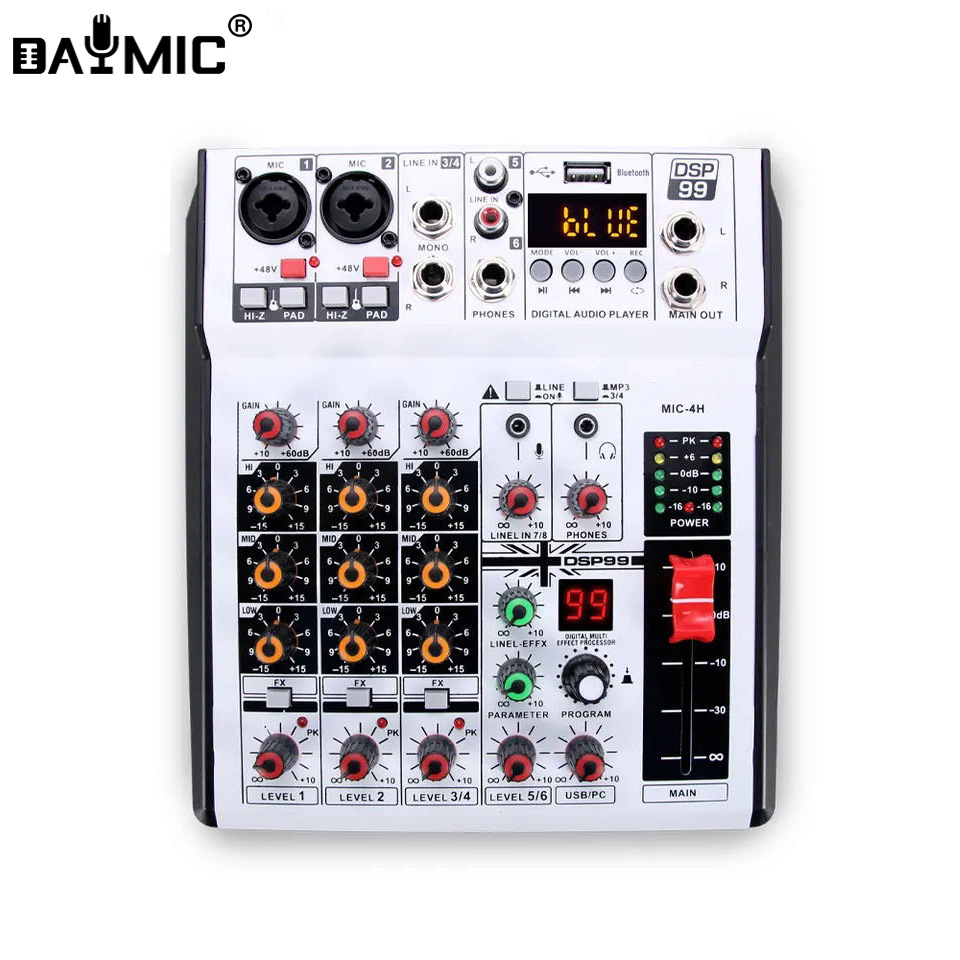 FX8 专业调音台小型调音台充电宝供电家用舞台k歌99DSP