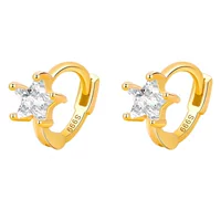 Hee Goo E1562 S999 серебряные французские темпераментные пятиконечные серьги с цирконом, новые простые модные серьги в виде ветра