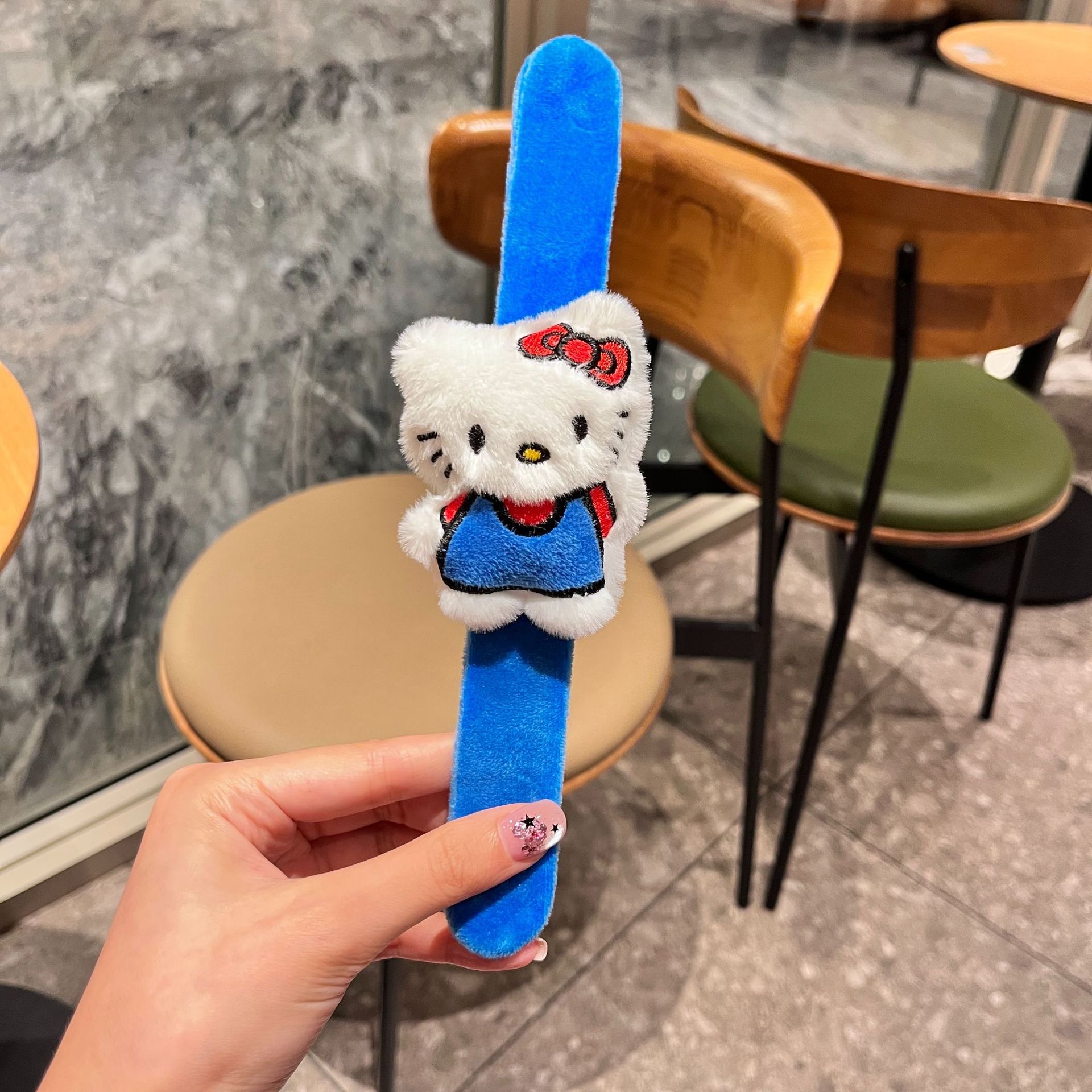 Anillo de felpa de dibujos animados, oso de mantequilla, correa de reloj de boda, pulsera para niños Kapibala, regalo de muñeca creativa