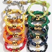 跨境热卖彩绳0-9幸运数字DIY球衣号码手链项链原版配件工厂原创