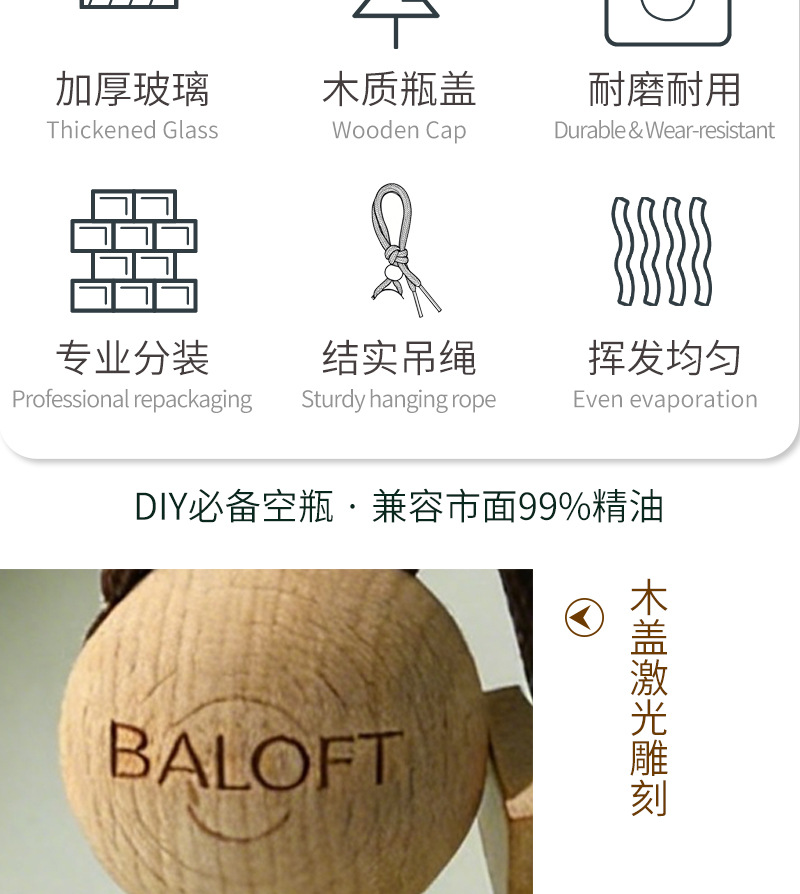 Car air freshener, car perfume pendant, gourd-shaped glass bottle, eliminates odors inside the car, provides long-lasting fragrance, a luxurious car accessory