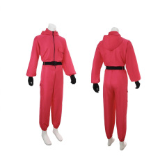 万圣节儿童成人cosplay服装纸钞屋服装红色连体衣达利连衣帽服装