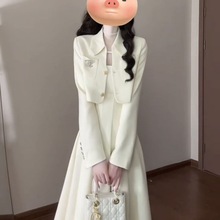 法式千金小香风感西装外套秋季新款气质收腰吊带连衣裙套装女
