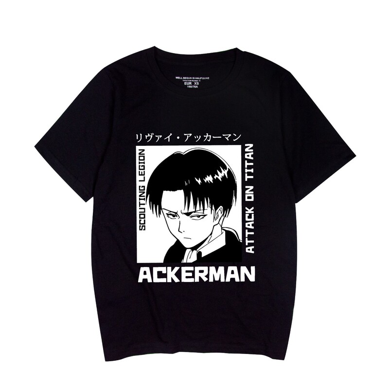 New Cross-Border Anime Attack on Titan Printed Casual Pure Cotton Short-Sleeved Men's and Women's Round-Neck T-Shirts
