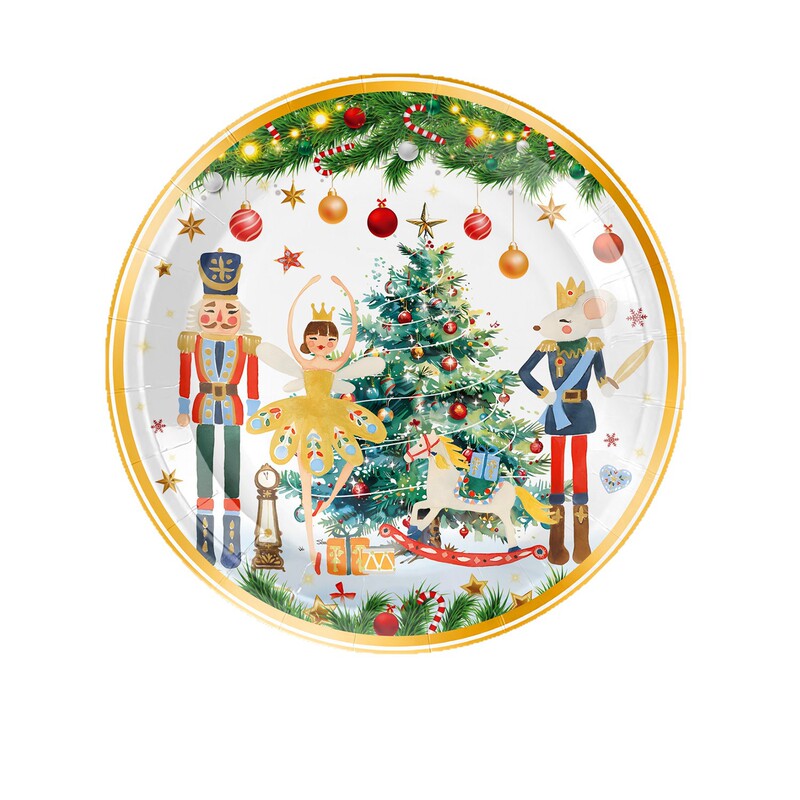 新しいクリスマステーマのパーティー用品白くるみ割り人形食器パーティー雰囲気レイアウト小道具バナーテーブルクロス|undefined