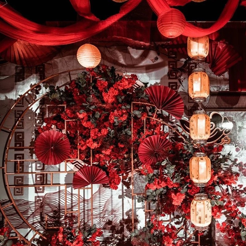 Ventilador de papel plegable de la boda ventilador de papel de la boda decoración de modelado de papel Flor de plomo de papel tallado accesorios suministros en el sitio accesorios de diseño