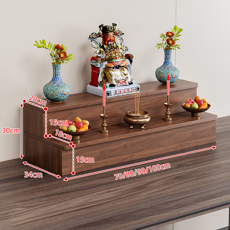 Customized Buddhist Altar for Home Use, Two-Tier Economical Incense Table, Deity Statue Elevated Stand