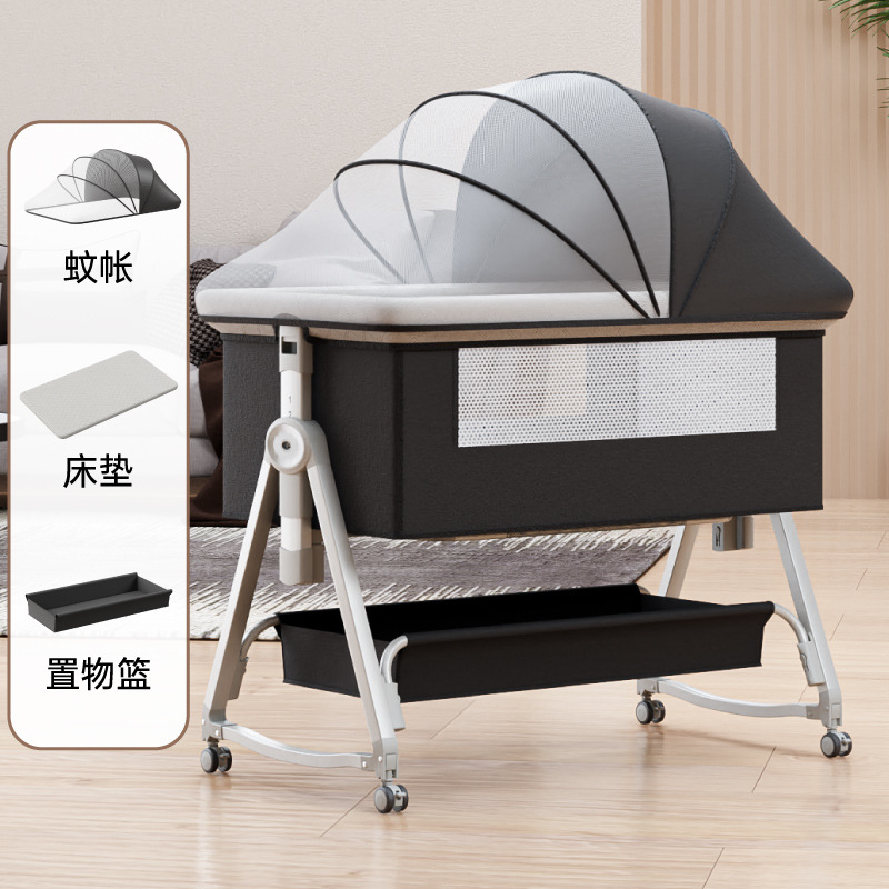 Original dark gray (mosquito net + mattress + storage basket)