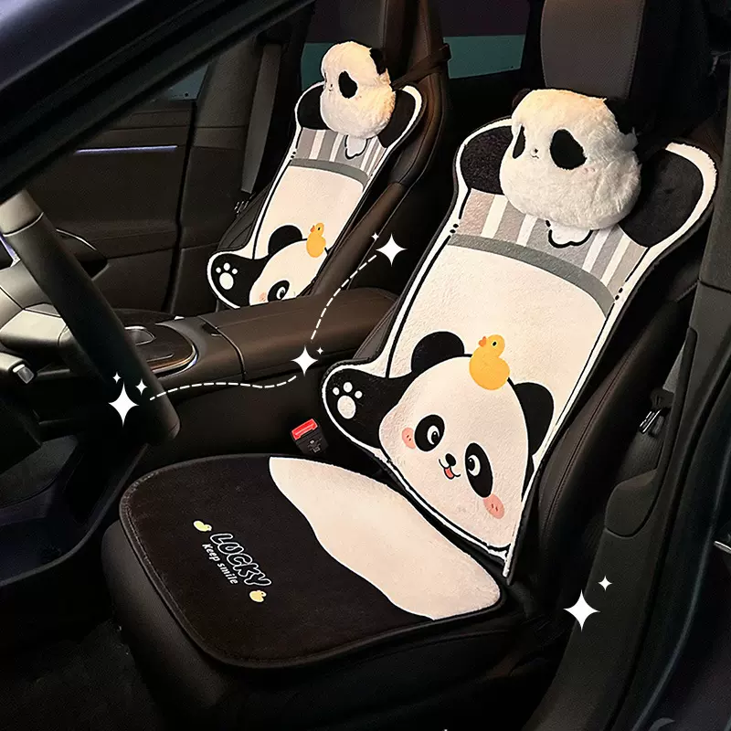 新款蓝雨冬季汽车坐垫可爱卡通车用座椅套毛绒舒适保暖防滑车座垫