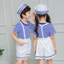 小学生夏季校服儿童班服水手服海军风幼儿园学院风园服童装两件套