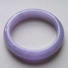 【带证】细糯冰紫缅甸老坑翡翠手镯女款冰糯种紫色翡翠色手镯紫罗