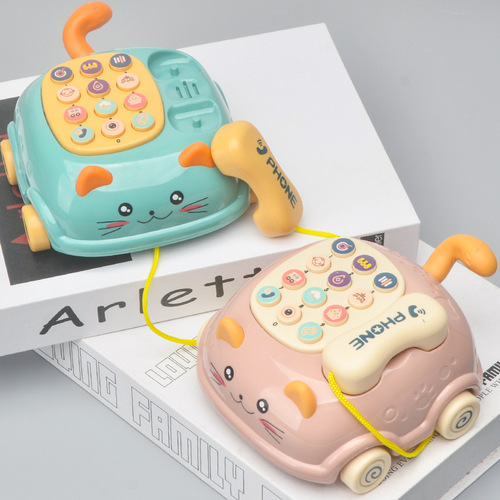 Baby toys simulation telephone landline baby boy music multi-functional puzzle early education 1 year old 2 little girl