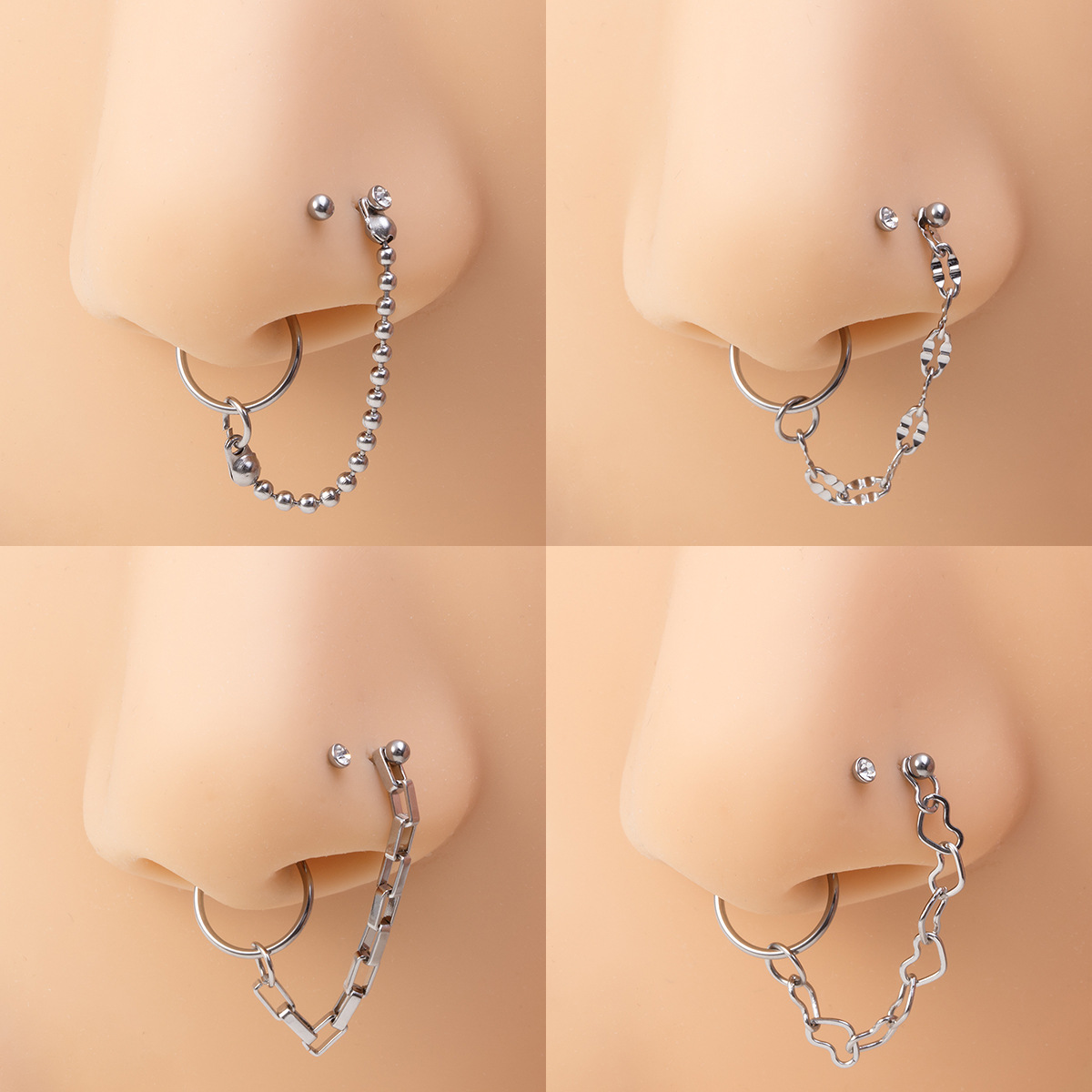 wavy sexy physiological nose piercing