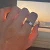 Rabbit stainless steel, small design advanced fashionable brand ring, trend of season, on index finger