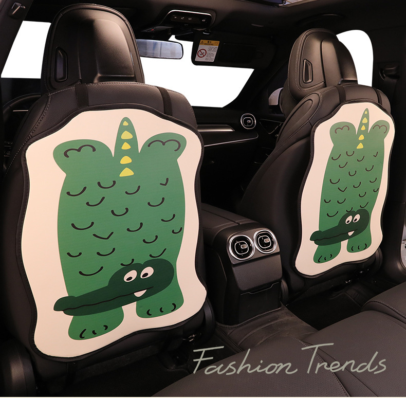 Green Crocodile Seat Back Anti-Kick Pad Children's Rear Seat Protection Pad Anti-Dirty Pad for Car Interior Rear Wear Protection