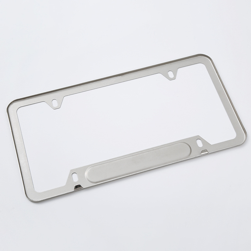 Marco de placa de matrícula de automóvil de comercio exterior al por mayor multi-Especificación de etiquetado Marco de placa de matrícula de acero inoxidable estándar americano transfronterizo