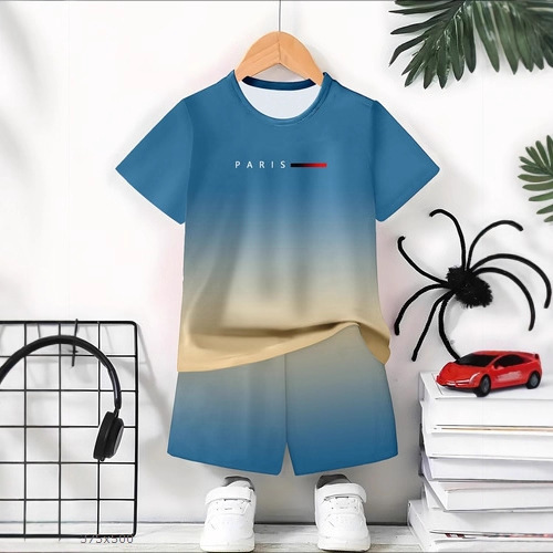 Multifunctional Platform Summer Men's Fashion Casual Short-Sleeve Simple Shorts Set Sports Youth