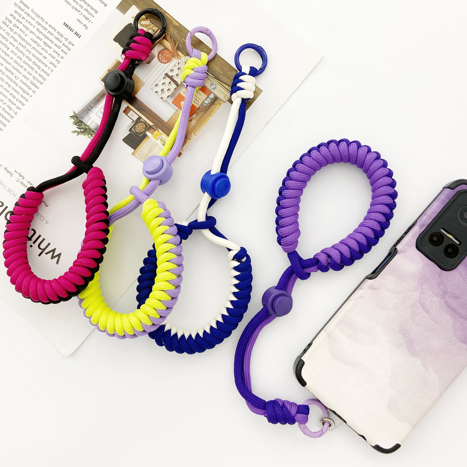 户外防丢手机挂绳可调节手工diy编织相机水杯手腕绳带结实耐用