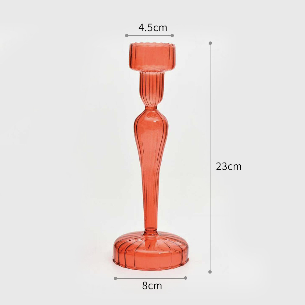 A rayas creativo candelabro de vidrio de color transparente candelabro mesa de comedor decoración europea de doble uso candelabro de fábrica al por mayor