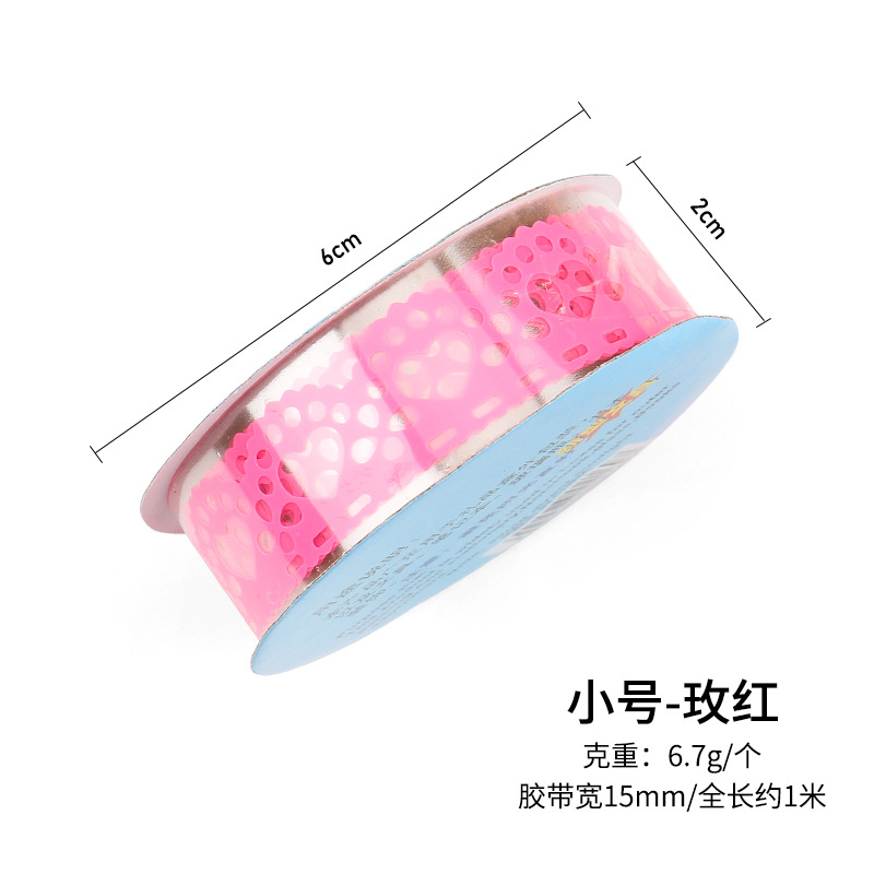 Cinta de encaje pequeña de 12 colores para decoración de diarios y planificadores, pegatinas decorativas coloridas, pegatinas de cinta pequeña hueca.