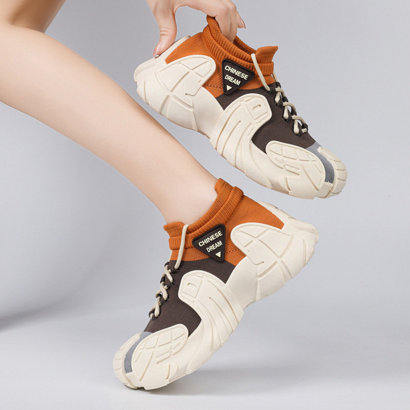 Trendy New Women's Sports Shoes 2025 Summer Lightweight Fly-Knit Elastic Breathable Slip-On Shoes