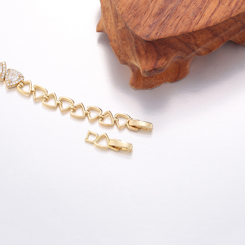 Pulsera de Empalme Geométrico de Aleación de Cobre con Diseño Triangular para Mujer image 4