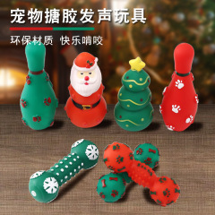 ペット用品アマゾンの新しいクリスマスペットのおもちゃのゴムの発声犬の歯ぎしりのおもちゃはおもちゃをかむことに耐えます。