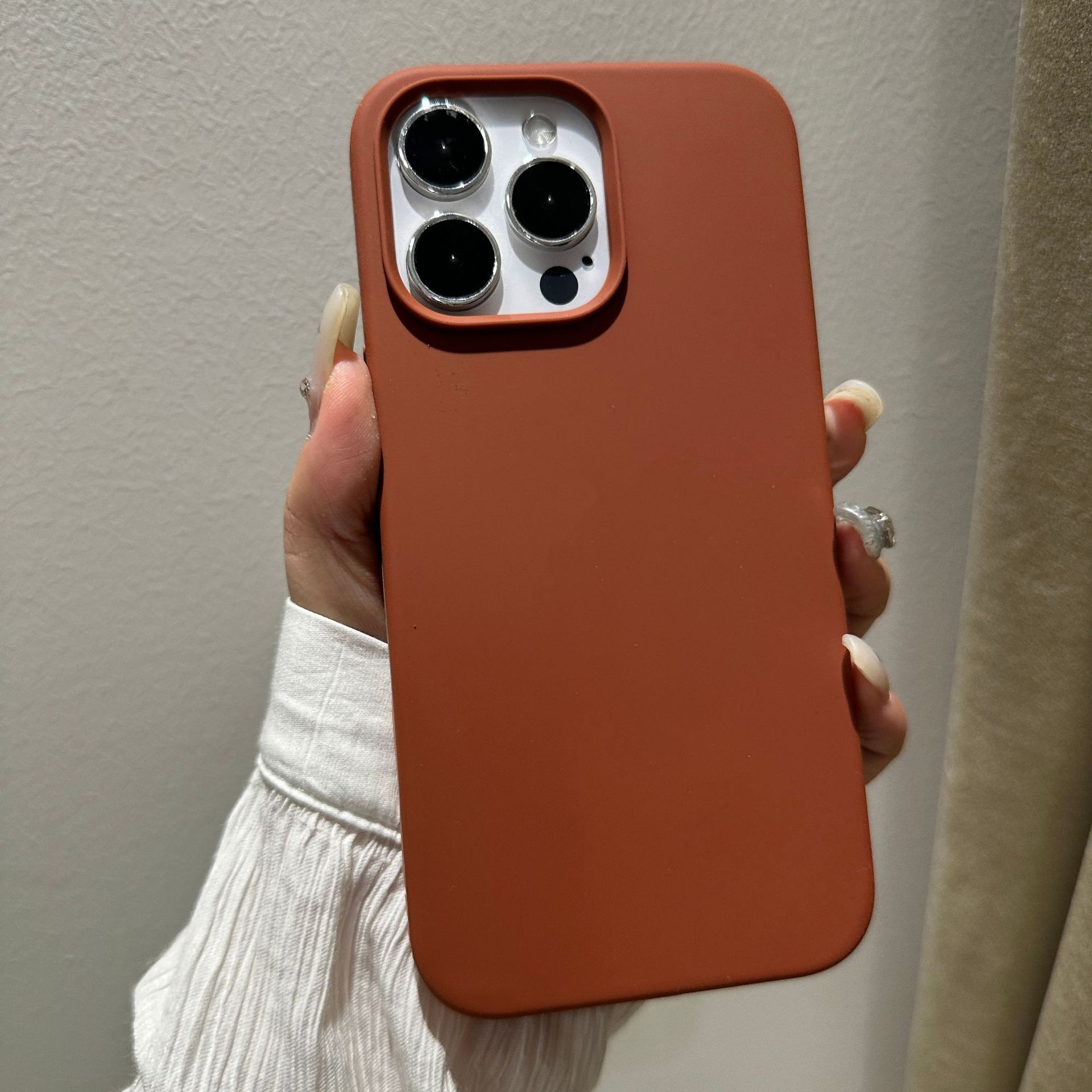 Adecuado para iphone12 funda de silicona líquida Apple 11pro piel sensación esmerilado 12max con LOGO pelusa teléfono caso