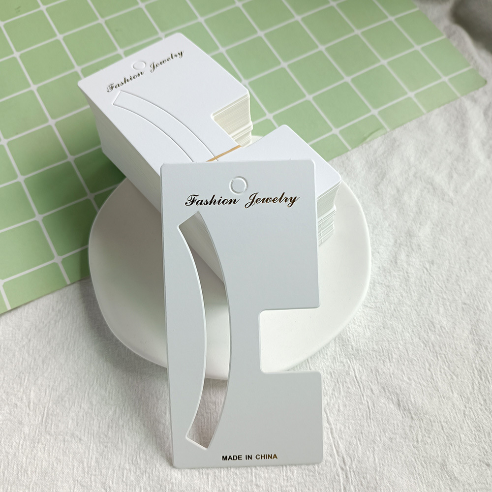 Tarjetas de embalaje de tamaño múltiple gran clip de tiburón joyería tarjeta blanca coreana impresa clip de cabello fábrica de papel al por mayor image 4