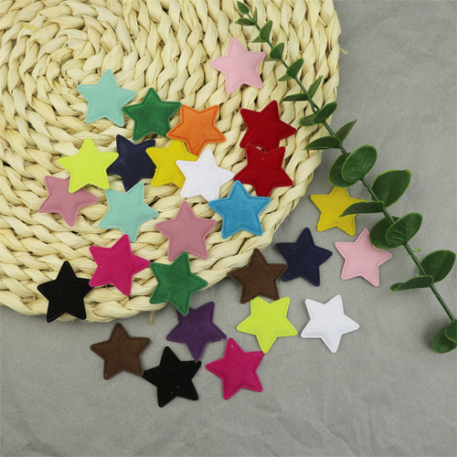 3.5cm Flocked Star Embroidery DIY Hair Accessory Decorative Material Clothing Accessory