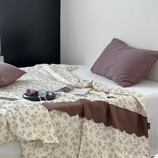 Class a French Lace Knitted Summer Quilt Student Single and Double Summer Kidsren's Air-Conditioned Quilt Machine Washable Thin Quilt
