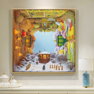 Rotating Four Seasons Garden Spring, Summer, Autumn and Winter Cross Stitch 2024 New Thread Embroidery Living Room Small Bedroom Restaurant Small Pieces
